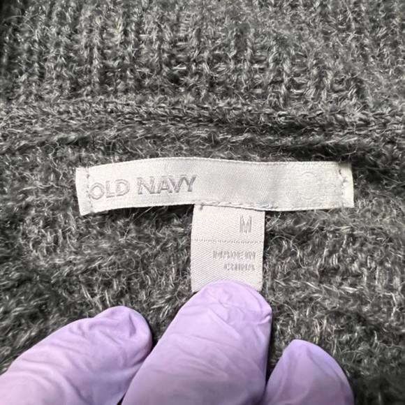 Old Navy Womens Gray Mohair Wool Blend Cowl Neck Tunic Knit Sweater Sz Medium - Picture 7 of 11